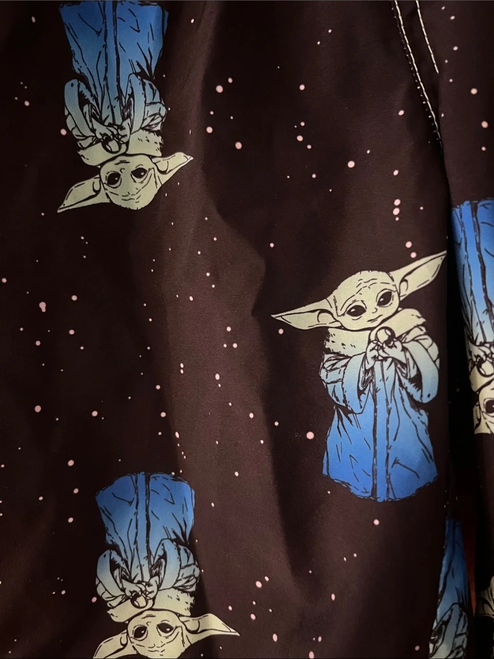 Baby Yoda Black & Blue Swim Shorts